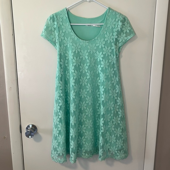 Kimchi Blue Mint Green Daisy Lace Baby Doll Dress NWOT. - Picture 1 of 8